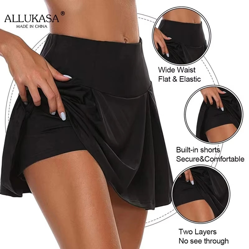 Sports Short Skirt, Yoga Shorts, Culottes, Tennis Skirt, Clothing, Fitness Clothes, Running Outdoor High-Waist Yoga Clothes