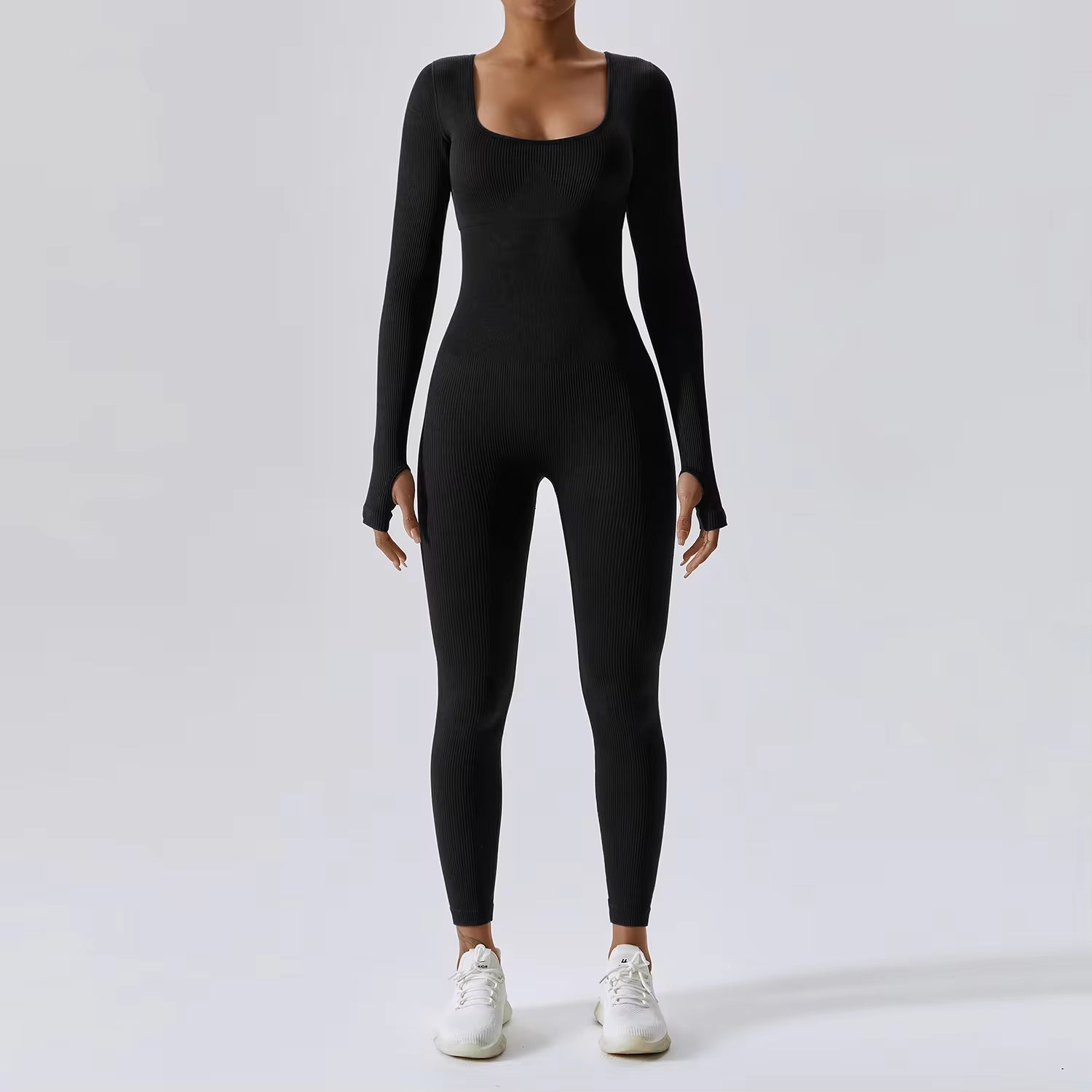 Seamless Yoga Suit Women'S Bodysuit Spring Dance Fitness Clothes Gym Push up Workout Bodysuit Tight Long-Sleeved Athletic Wear