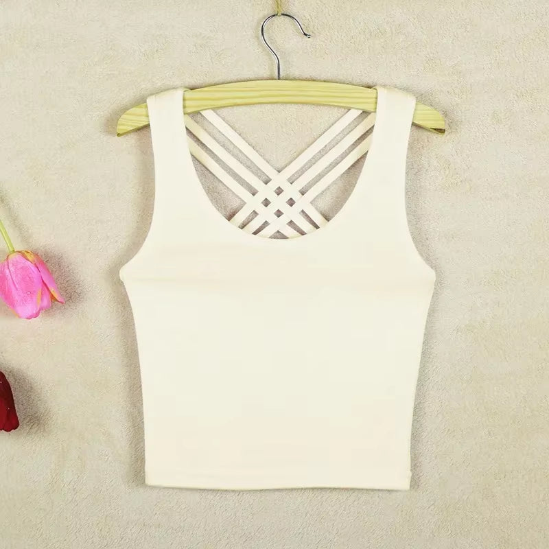 Girls Shoulder Straps Crop Tank Tops Teens Underwear Big Children'S Sleeveless Vest Kids Navel Pure Gymnastics Fitness Clothes