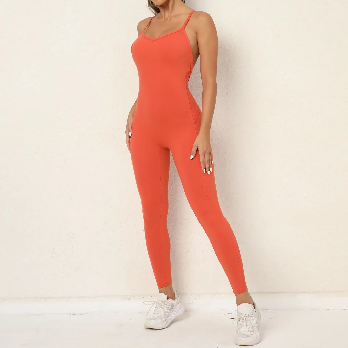 Sporty Jumpsuit Woman Fitness Overalls 2024 Yoga Clothes Women Sportswear Gym Clothing Sport Outfit Set Suit for Fitness Coffee