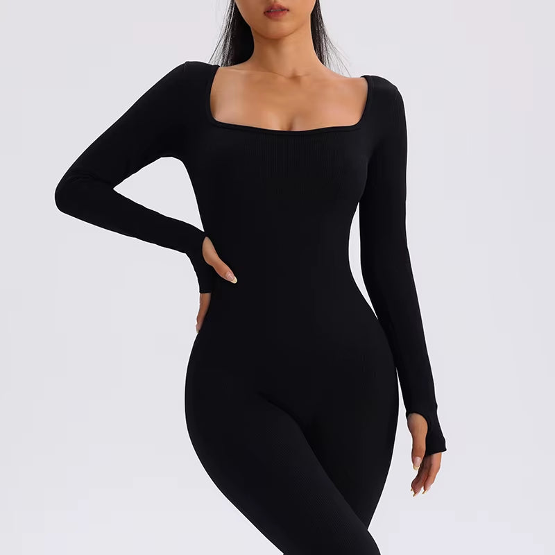 Yoga One Piece Women'S Sportswear Yoga Suit Long Sleeve One Piece Clothes One Piece Fitness Clothing Fitness Suit