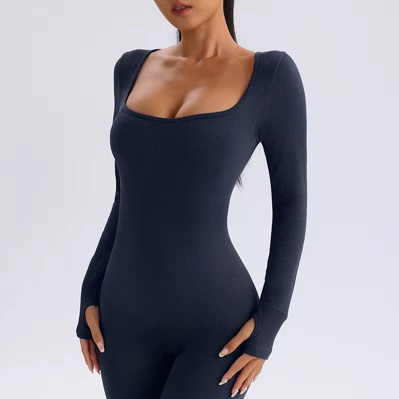 Yoga One Piece Women'S Sportswear Yoga Suit Long Sleeve One Piece Clothes One Piece Fitness Clothing Fitness Suit