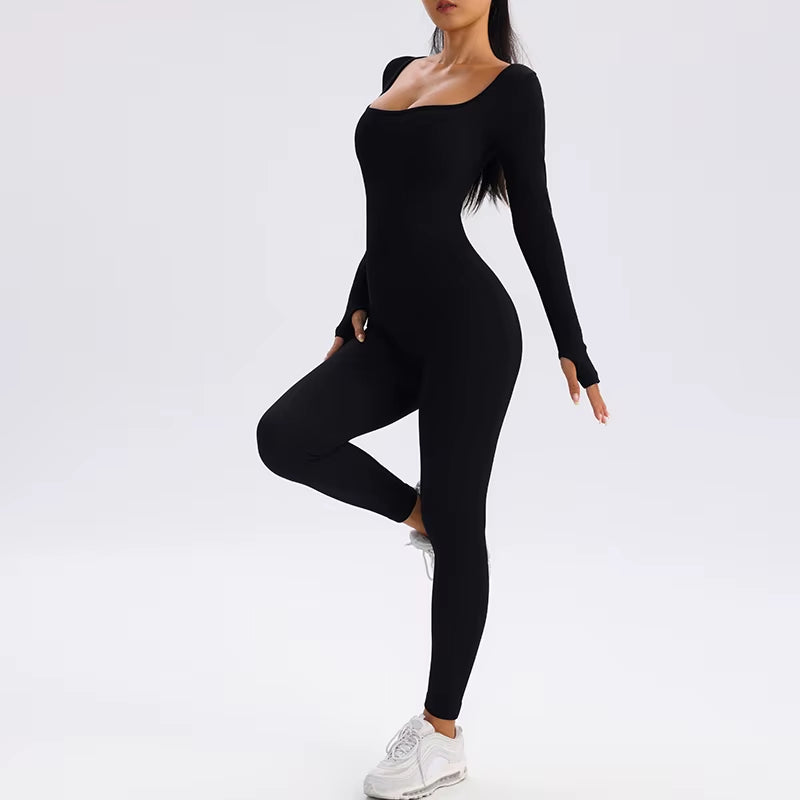 Yoga One Piece Women'S Sportswear Yoga Suit Long Sleeve One Piece Clothes One Piece Fitness Clothing Fitness Suit