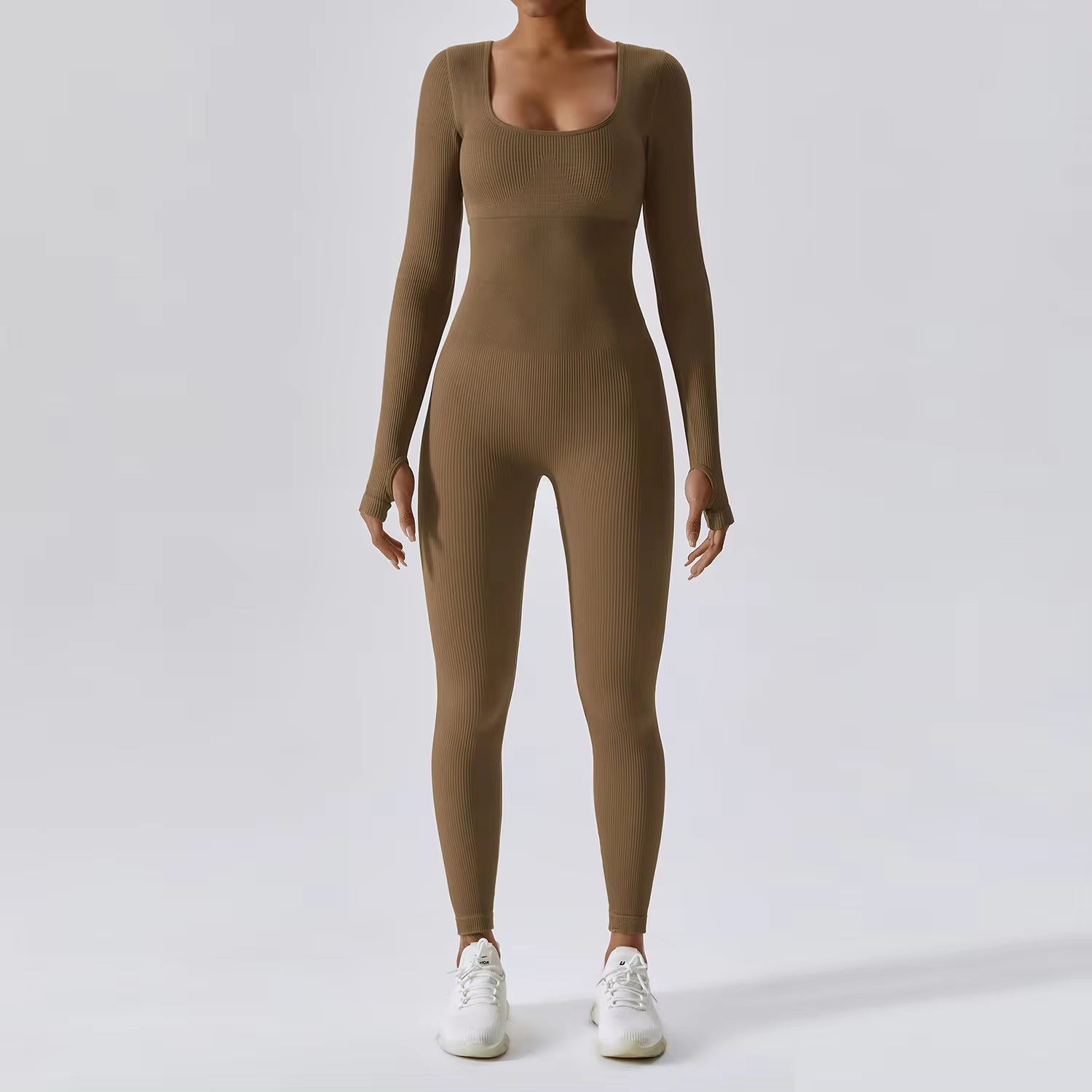 Seamless Yoga Suit Women'S Bodysuit Spring Dance Fitness Clothes Gym Push up Workout Bodysuit Tight Long-Sleeved Athletic Wear