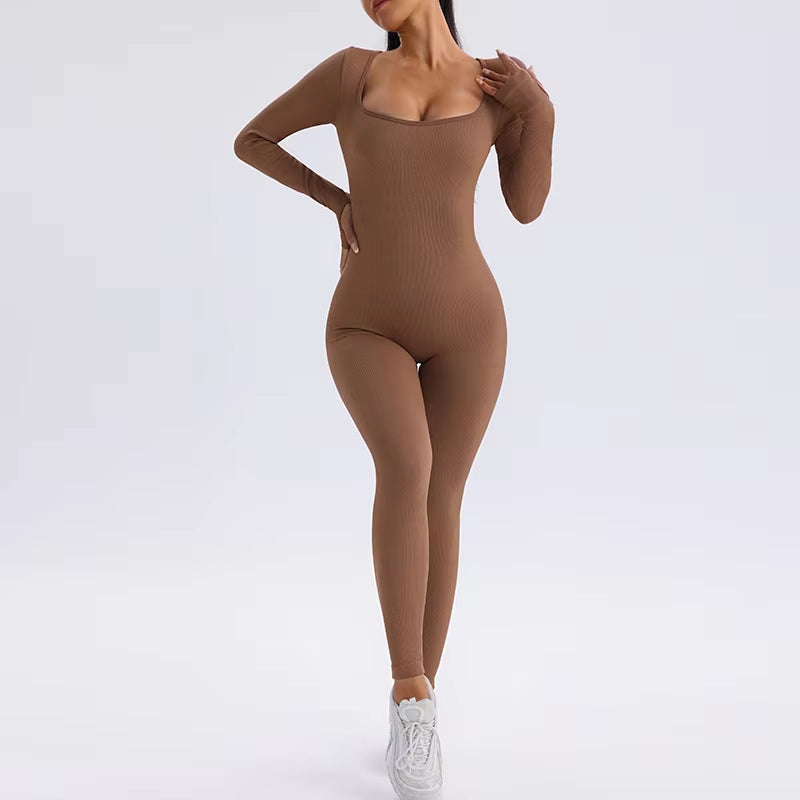 Yoga One Piece Women'S Sportswear Yoga Suit Long Sleeve One Piece Clothes One Piece Fitness Clothing Fitness Suit