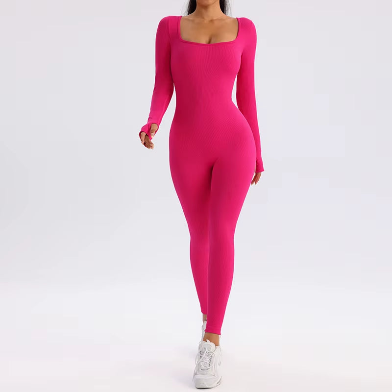 Yoga One Piece Women'S Sportswear Yoga Suit Long Sleeve One Piece Clothes One Piece Fitness Clothing Fitness Suit