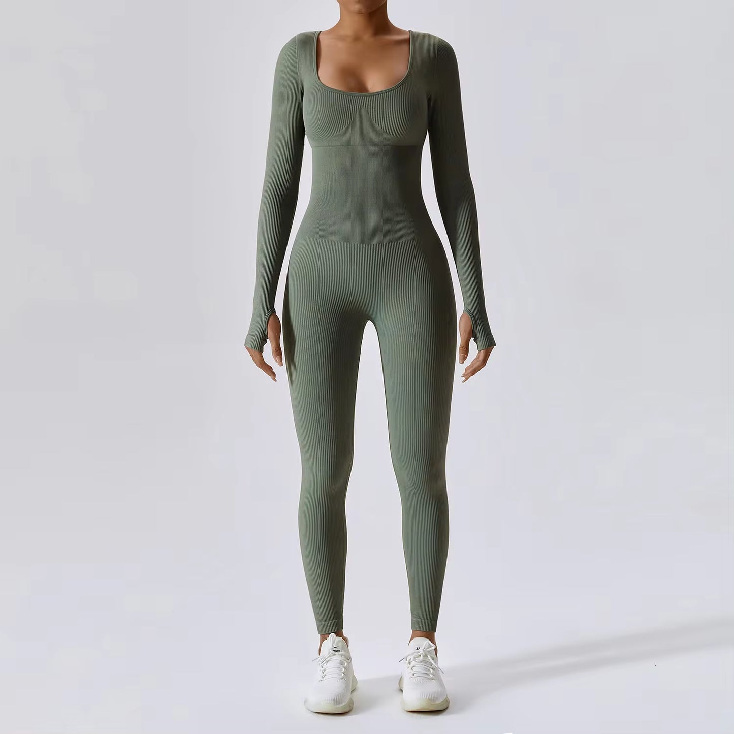 Seamless Yoga Suit Women'S Bodysuit Spring Dance Fitness Clothes Gym Push up Workout Bodysuit Tight Long-Sleeved Athletic Wear