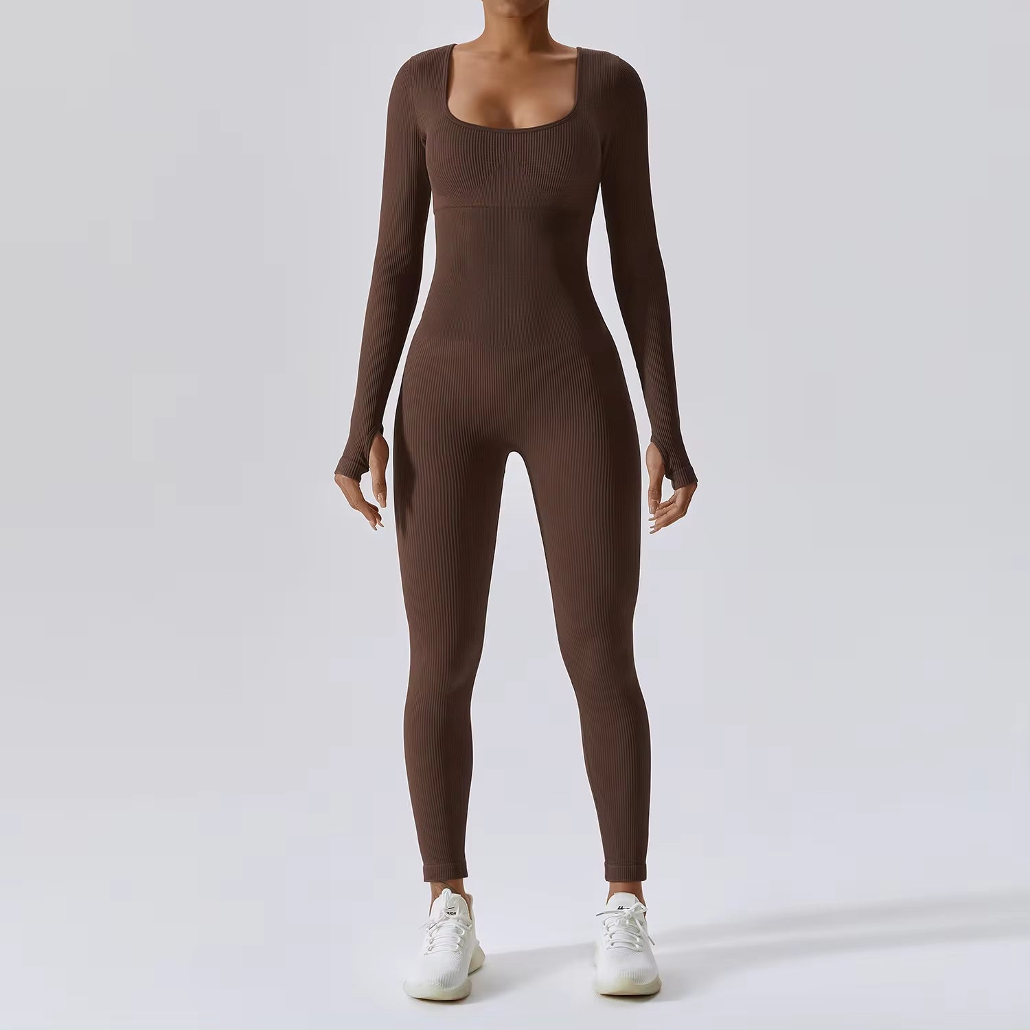 Seamless Yoga Suit Women'S Bodysuit Spring Dance Fitness Clothes Gym Push up Workout Bodysuit Tight Long-Sleeved Athletic Wear