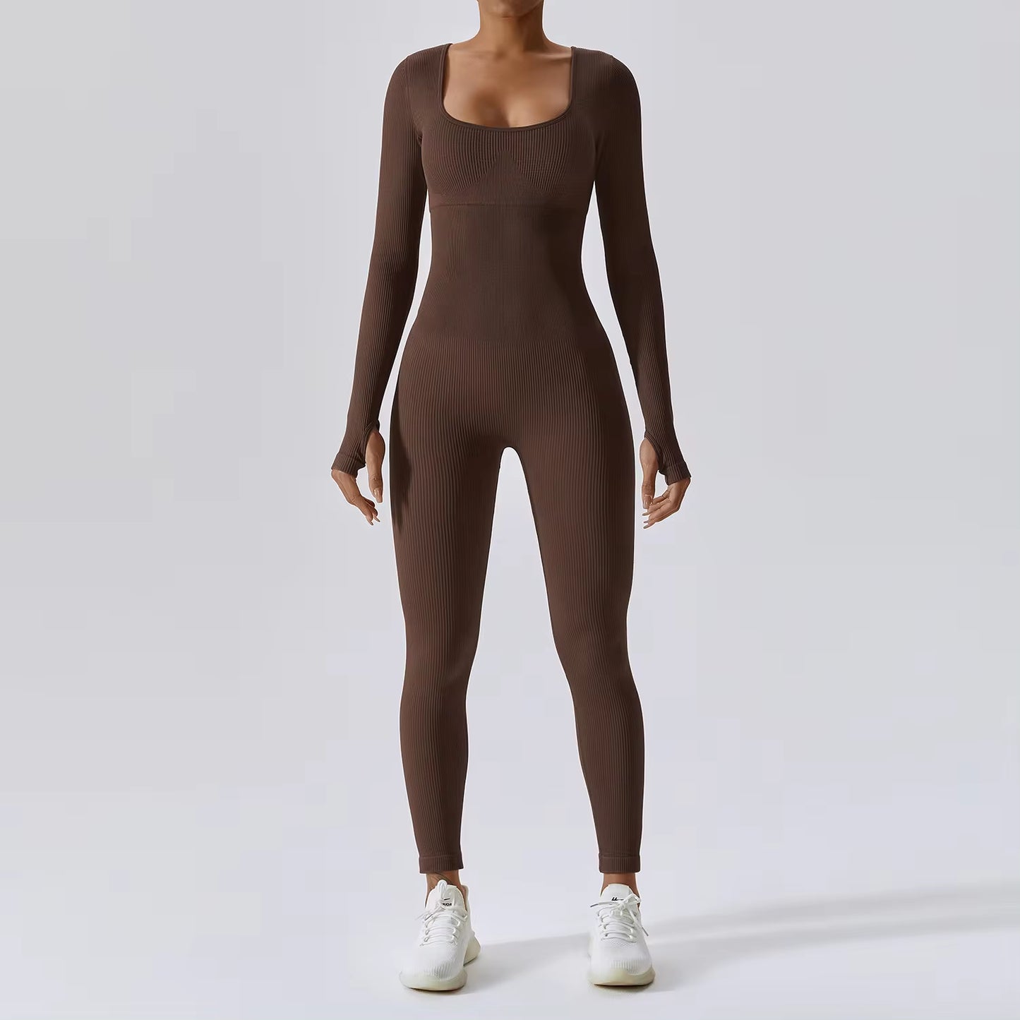 Seamless Yoga Suit Women'S Bodysuit Spring Dance Fitness Clothes Gym Push up Workout Bodysuit Tight Long-Sleeved Athletic Wear